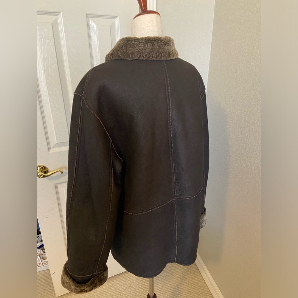 Utex Brown Shearling Jacket - image 6